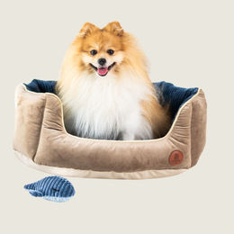 Produktbild von LokiLux kuscheliges Muschelbett für Katzen und Hunde „Charly“ - M , Blau