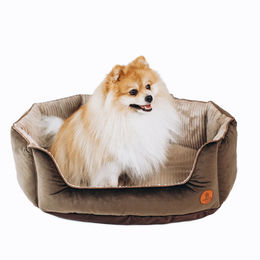 Produktbild von LokiLux kuscheliges Muschelbett für Katzen und Hunde „Charly“ - M , Braun