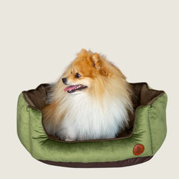 Produktbild von LokiLux kuscheliges Muschelbett für Katzen und Hunde „Charly“ - M , Grün