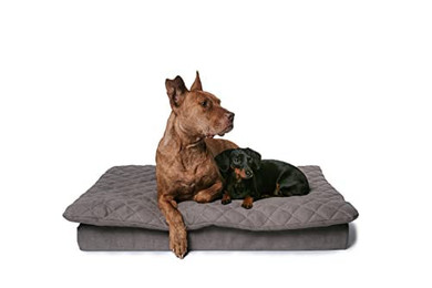 Produktbild von Lous großes Hundebett XXL 120x80x12cm Grau mit abnehmbarem Topper