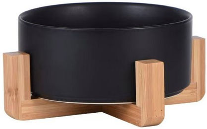 Produktbild von Lous Keramik Fressnapf mit Bambusständer - 450 ml