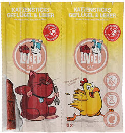 Produktbild von Lov&Ed Cat Katzensticks Geflügel & Leber, 30 g, 6 Stück, 30g