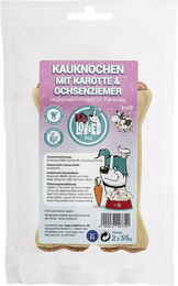 Produktbild von Lov&Ed Kauknochen mit Karotte & Ochsenziemer, 2x 55 g, 110g