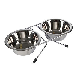 Produktbild von Love Story Futternapf-Set mit 2 Schüsseln und Metallhalterung - 2 x 1500 ml