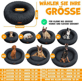 Produktbild von Lovpet® Hundebett Hundekissen Katzenbett Bagel, Waschbar, Inkl. Napf und 3 Kauknochen