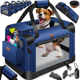 Produktbild von LOVPET® Hundebox Hundetransportbox faltbar Inkl.Hundenapf Transporttasche Hundetasche Transportbox für Haustiere, Hunde und Katzen Haustiertransportbox