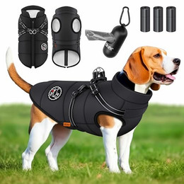 Produktbild von LOVPET Hundejacke Hundemantel mit Geschirr und Kotbeutelspender