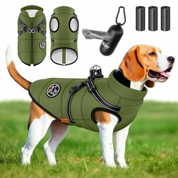 Produktbild von LOVPET Hundejacke Hundemantel mit Geschirr und Kotbeutelspender