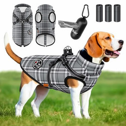 Produktbild von LOVPET Hundejacke Hundemantel mit Geschirr und Kotbeutelspender