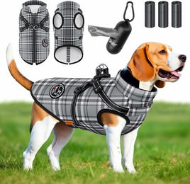 Produktbild von LOVPET Hundejacke Hundemantel mit Geschirr und Kotbeutelspender