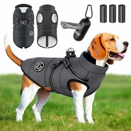 Produktbild von LOVPET Hundejacke Hundemantel mit Geschirr und Kotbeutelspender - 45 Stk.
