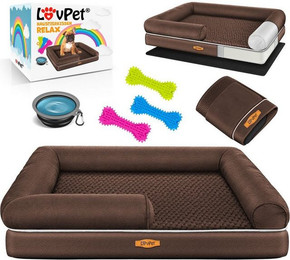 Produktbild von Lovpet Orthopädisches Hundebett Relax mit Napf und 3 Kauknochen