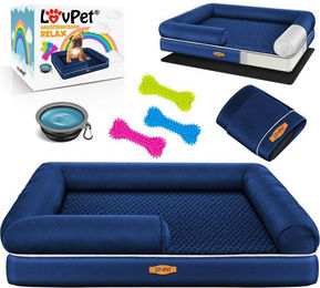 Produktbild von Lovpet Orthopädisches Hundebett Relax mit Napf und 3 Kauknochen