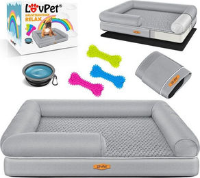Produktbild von Lovpet Orthopädisches Hundebett Relax mit Napf und 3 Kauknochen