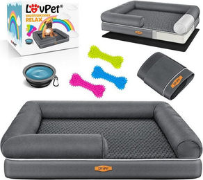 Produktbild von Lovpet Orthopädisches Hundebett Relax mit Napf und Kauknochen