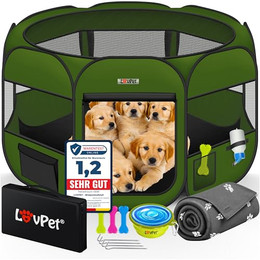 Produktbild von Lovpet Welpenlaufstall Faltbar für Kleintiere Hunde und Katzen