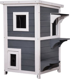 Produktbild von Lovupet Kleintierstall Katzenhaus Katzenvilla 2 Etagen wetterfest
