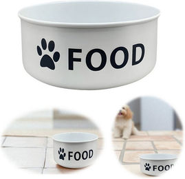 LS-LebenStil Futternapf Vintage Fressnapf Hundenapf Emaille Weiß 14x6cm 800ml Retro Napf, Emaille, Emaille – Bild 1 von 5