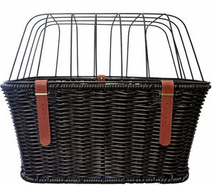 LUCHS Hundekorb Hundekorb für Fahrrad Weidenoptik sehr stabil mit Schutzgitter, Befestigung & Riemen, bis 15 kg (Hund/Katze) – Bild 1 von 3