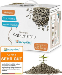 Produktbild von Lucky-Kitty Katzenstreu Klumpstreu aus Erbsenhülsen - 6 kg
