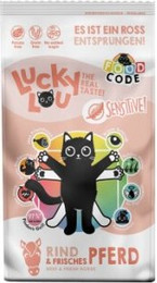 Produktbild von Lucky Lou Food Code Trockenfutter Katze Adult Sensitive Rind Pferd - 340 g