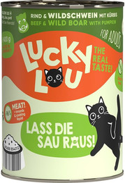 Produktbild von Lucky Lou Lifestage Adult Katzen-Nassfutter Rind & Wildschwein - 24 x 400 g