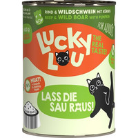 Produktbild von Lucky Lou Lifestage Adult Katzen-Nassfutter Rind & Wildschwein - 24 x 400 g