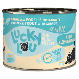 Produktbild von Lucky Lou Lifestage Kitten Geflügel & Forelle - 6 x 200 g