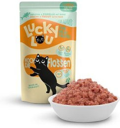 Lucky Lou Nassfutter Katze Adult Geflügel pur und Forelle - 32 x 125 g – Bild 1 von 3