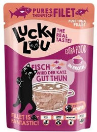 Lucky Lou Nassfutter Katze Extra Food Adult in Brühe Thunfisch - 12 x 70 g – Bild 1 von 2