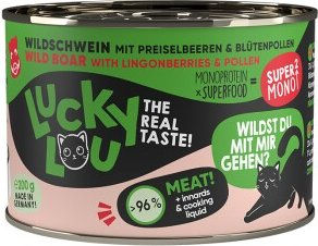 Lucky Lou Nassfutter Katze SuperMono Adult Wildschwein 12x200 g – Bild 1 von 3