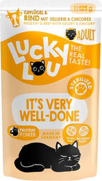 Produktbild von Lucky Lou Sterilized Geflügel & Rind Nassfutter für sterilisierte Katzen - 16 x 125 g