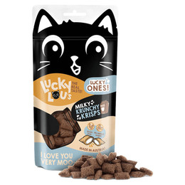 Produktbild von Lucky Ones Krunchy Krisps Milch Katzen-Snack - 10 x 60 g