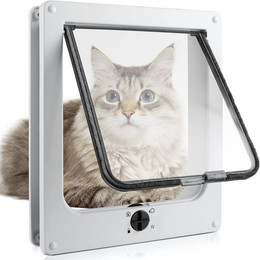Produktbild von LUCKZON Katzenklappe Haustiertür mit 4 Verriegelungsoptionen
