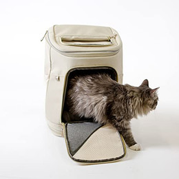 Produktbild von LucyBalu HOP-ON Premium Katzenrucksack mit Fenster aus recyceltem Material