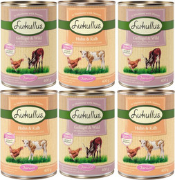 Produktbild von Lukullus Junior Nassfutter Probierpaket - 6 x 400 g