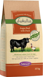 Produktbild von Lukullus Kaltgepresst Senior Angus-Rind mit Ente - 2 x 10 kg