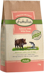 Produktbild von Lukullus Kaltgepresstes Hundefutter Lachs & Wildschwein - 5 x 1 kg