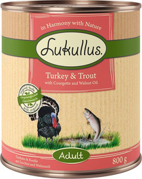 Produktbild von Lukullus Naturkost Adult Getreidefrei Truthahn & Forelle - 6 x 800 g