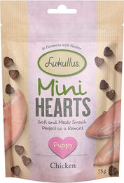 Produktbild von Lukullus Puppy "Mini Hearts" Snacks Huhn (getreidefrei) - 75 g
