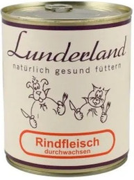 Produktbild von Lunderland Dose 800g Hundenassfutter 12 x 800 Gramm Rindfleisch durchwachsen
