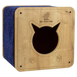 Produktbild von Luxus Katzenhaus Katzenhöhle Katzenbett mit Kratzteppich 40 x 37 x 40 cm