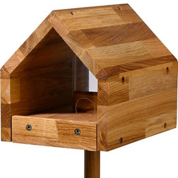 Produktbild von LUXUS-VOGELHAUS Bauhaus III Vogelfutterhaus aus Massivholz mit Ständer