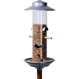 Produktbild von Luxus-Vogelhaus Futterspender mit Acrylglassilo und Ständer