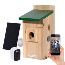 Produktbild von Luxus-Vogelhaus Nistkasten Eazy mit WiFi Kamera und Solar Panel
