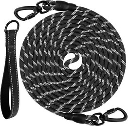 Produktbild von LuxusKollektion Hunde-Halsband Schleppleine 5m reflektierend Karabine gepolsterter 5M*1CM Schwarz