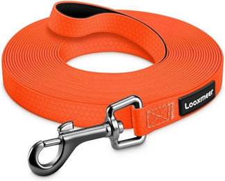 LuxusKollektion Hunde-Halsband Schleppleine Biothane Wasserdicht Karabiner 3m 10m 20m 7m Neon Orange – Bild 1 von 5