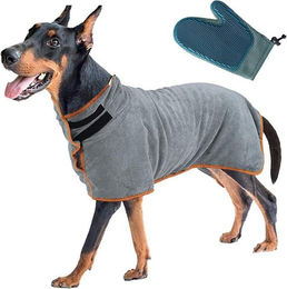 Produktbild von LuxusKollektion Hundebademantel aus Mikrofaser mit Klettverschlüssen