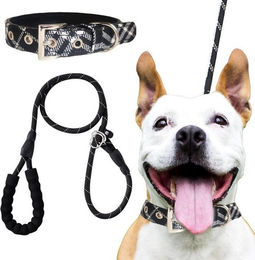 Produktbild von LuxusKollektion Hundehalsband und Leine Set für mittlere und große Hunde Schwarz