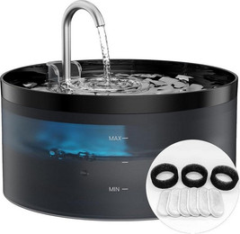 Produktbild von LuxusKollektion Katzen-Halsband Katzenbrunnen Trinkbrunnen Schwarz 3.2L 6 Filters 3 Schwamms
